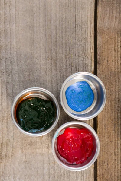 Close-up of watercolors in container — Stock Photo, Image