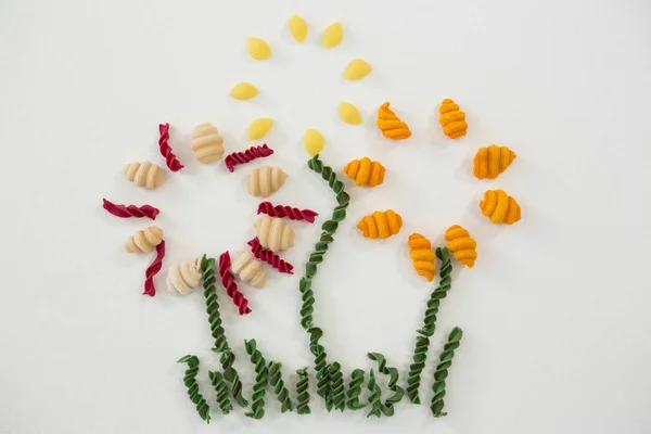 Sorten von Nudeln bilden Blüten — Stockfoto