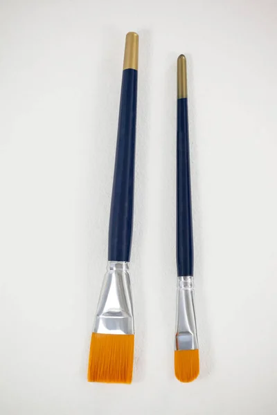 Fındık ve beyaz arka plan düz Boya fırçaları — Stok fotoğraf