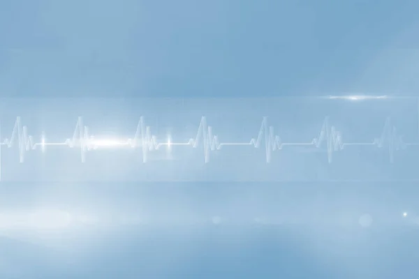 Elektrokardiographie-Linie auf blau — Stockfoto