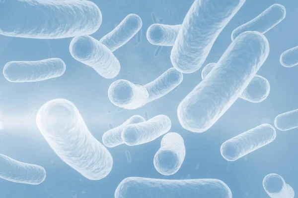 Бактериальные структуры на голубом — стоковое фото