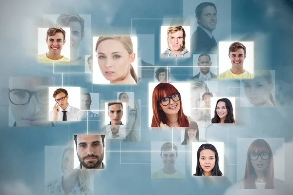 Composite image of connection between people — Stock Photo, Image