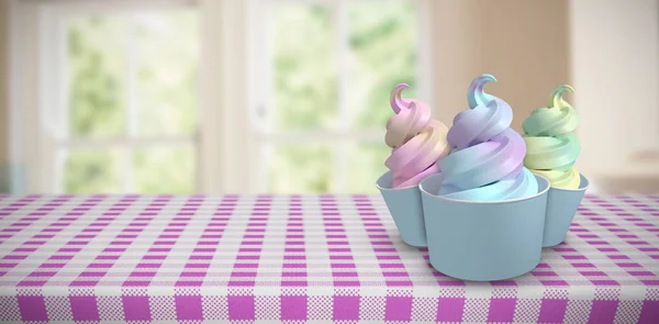 Färgglada söta cupcakes — Stockfoto