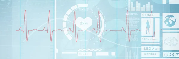 Elettrocardiografia umana e cardiografo — Foto Stock