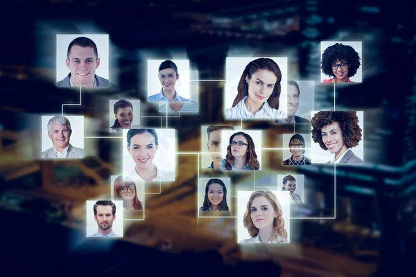 Composite image of connection between people — Stock Photo, Image