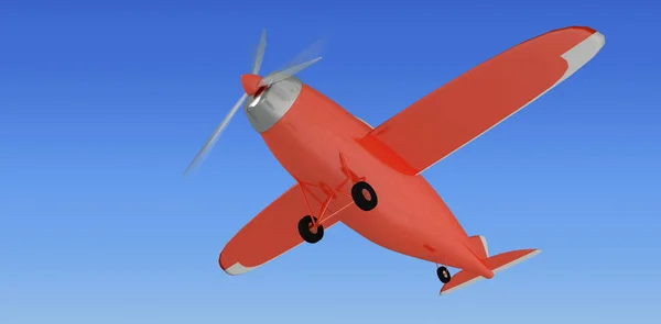 Красный винтажный самолет — стоковое фото