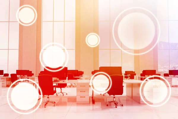 Moderna kontor interiör med cirklar — Stockfoto