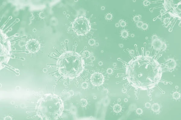 Imagen digital del virus verde 3d — Foto de Stock