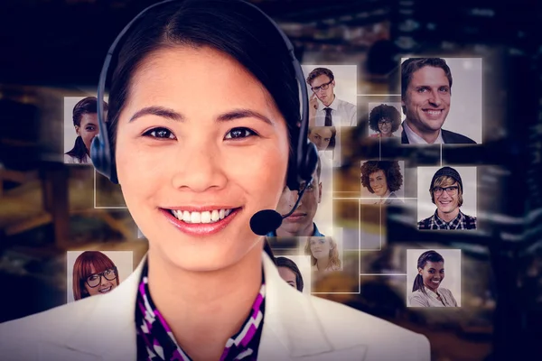 Attractive female engineer smiling at camera — Stock Photo, Image