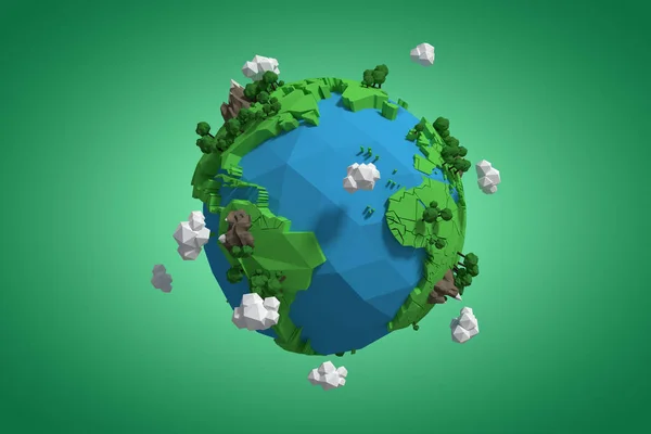 Złożony obraz złożony obraz ikonę kuli ziemskiej 3d — Zdjęcie stockowe
