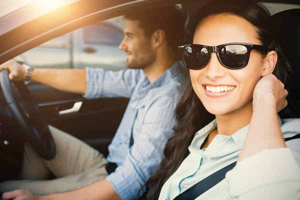 Lovely couple in car — Stock Photo, Image