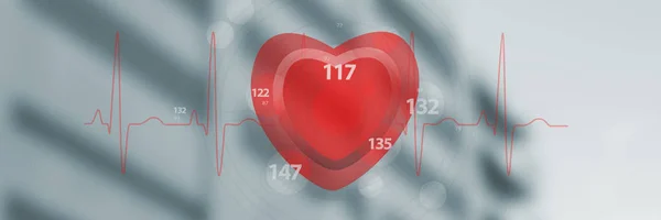 复合图像的应用程序的心脏率 3d — 图库照片
