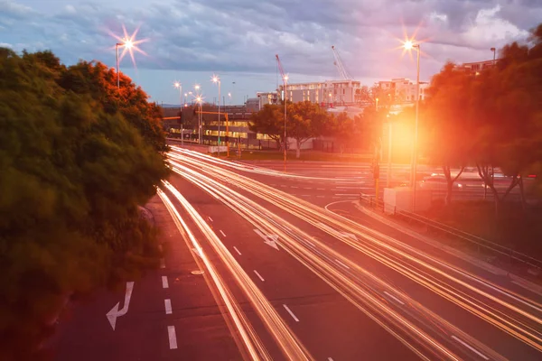 Illuminated buildings in city — Stock Photo, Image