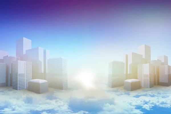 Blå himmel över moln på hög höjd — Stockfoto