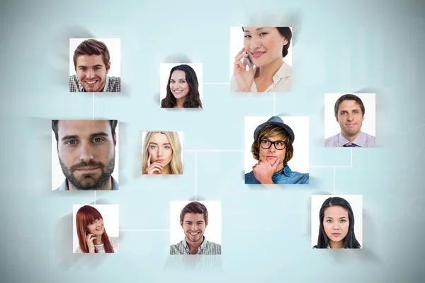 Composite image of connection between people — Stock Photo, Image