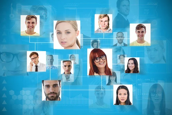 Composite image of connection between people — Stock Photo, Image