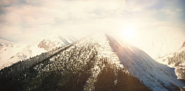 山が雪の景色に覆われています。 — ストック写真