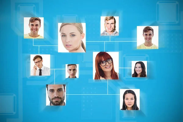 Composite image of connection between people — Stock Photo, Image