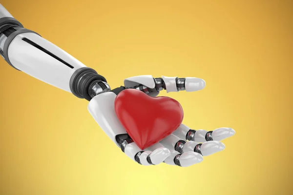 Bionic hand hebt hart vorm — Stockfoto