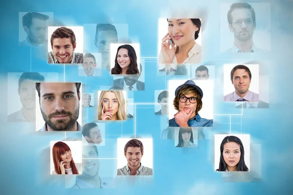 Composite image of connection between people — Stock Photo, Image