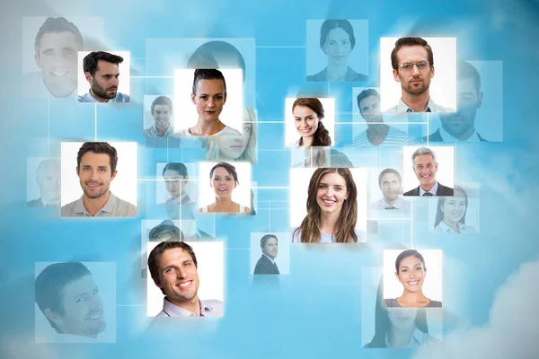 Composite image of connection between people — Stock Photo, Image