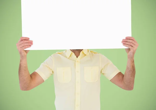 Hombre con tarjeta grande en blanco — Foto de Stock