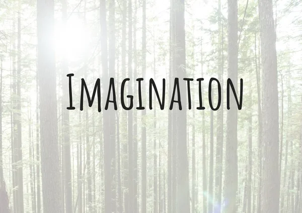 Testo di immaginazione con foresta — Foto Stock