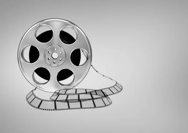 3D Film Reel contro sfondo grigio — Foto Stock