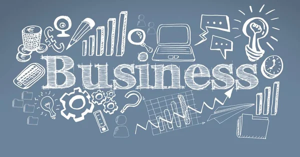 Бизнесмен с бизнес-чертежами графика и текст — стоковое фото