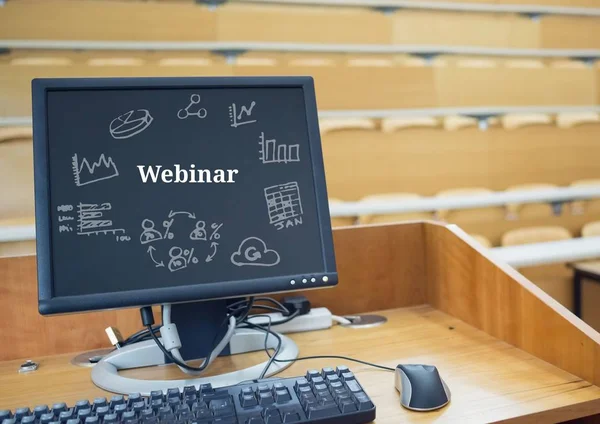 Testo Webinar con grafica dei disegni — Foto Stock