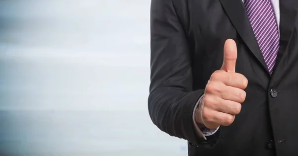 Business man mid section giving thumbs up — Stock Photo, Image