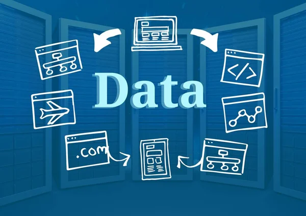 Texto de datos con dibujos gráficos —  Fotos de Stock