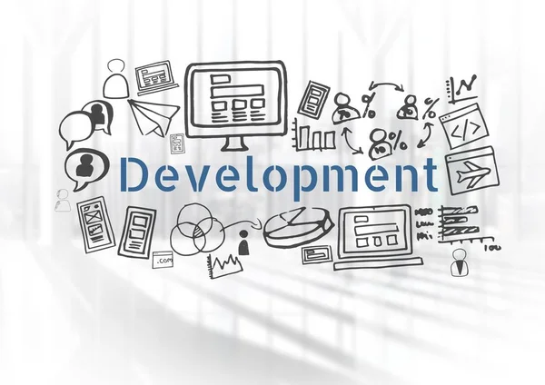 Development text with drawings graphics — Stock Photo, Image