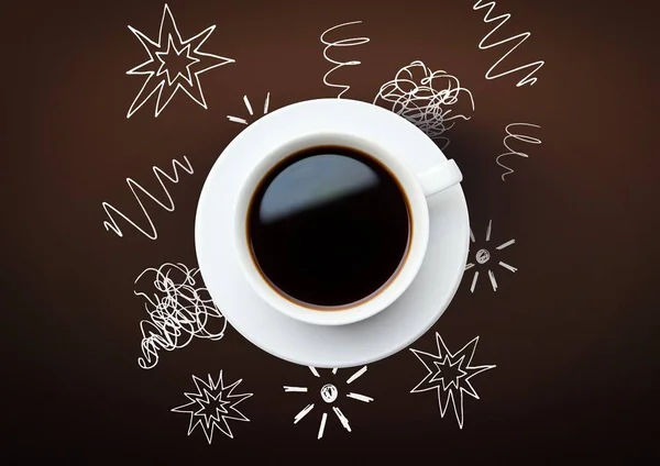 3 d のコーヒー カップ — ストック写真