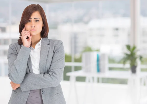 Worried businesswoman in office — Stock Photo, Image