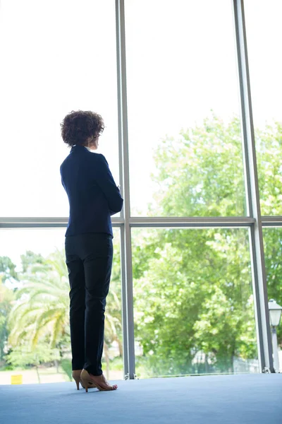 Empresaria de pie cerca de la ventana — Foto de Stock