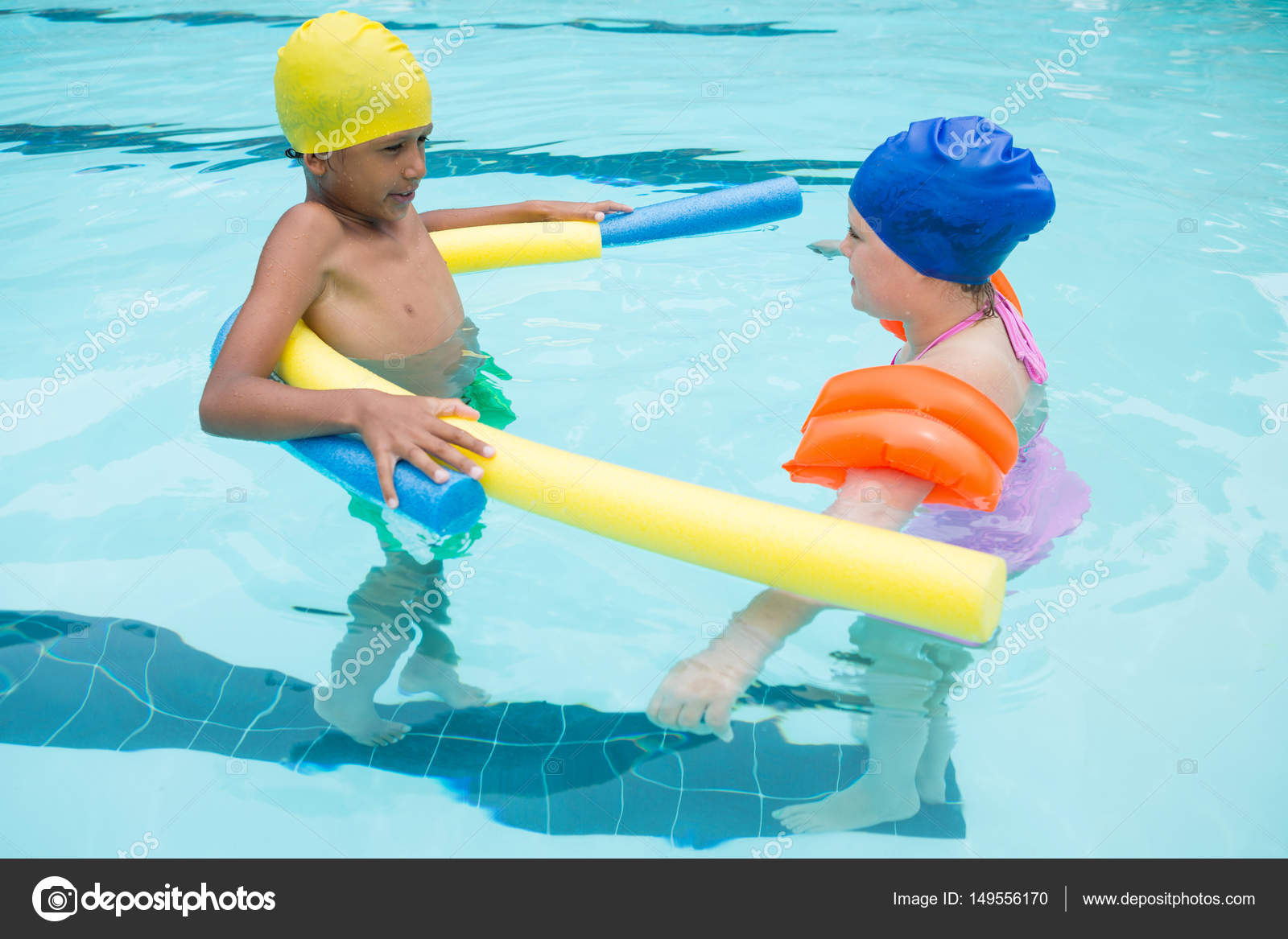 a pool with two figures
