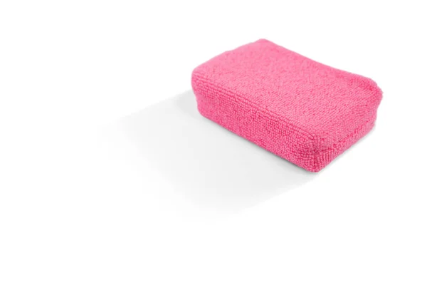 Vista ad alto angolo di spugna da bagno rosa — Foto Stock