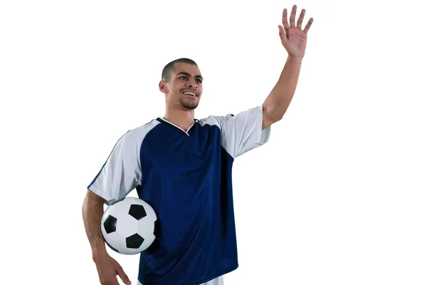 Football player waving his hand — Stock Photo, Image