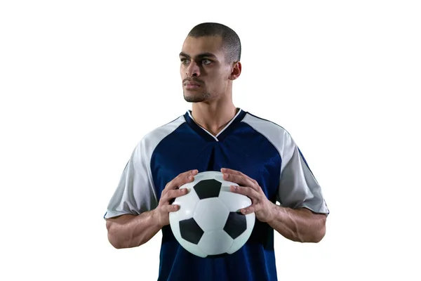 Football player holding football — Stock Photo, Image