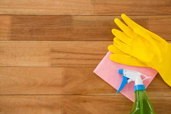 Γάντια με σκουπίστε μαξιλάρι και χημική φιάλη — Φωτογραφία Αρχείου