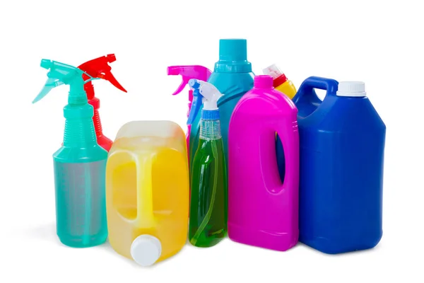 Cleaning liquid in bottles — Stock Photo, Image