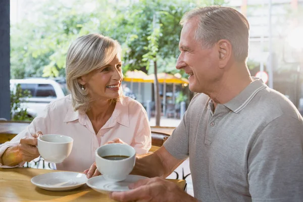 Senior couple interacting with each other — Stock Photo, Image