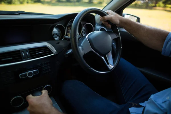 Close-up de Man Driving Car — Fotografia de Stock