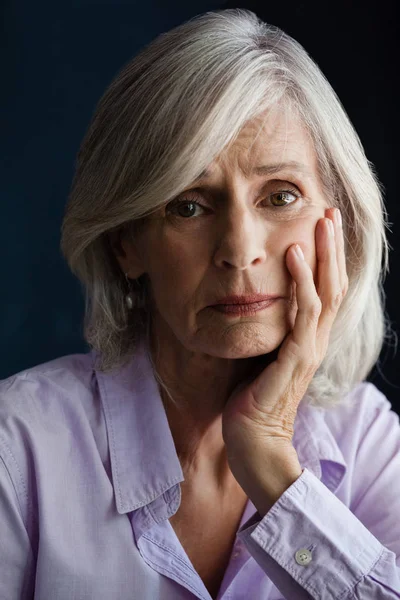 Portrait of sad senior woman — Stock Photo, Image