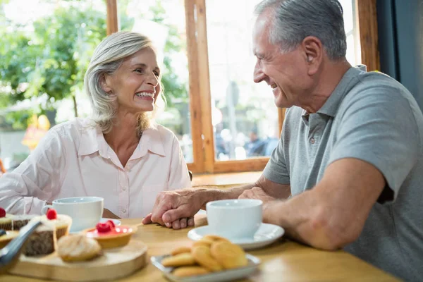 Senior couple interacting with each other — Stock Photo, Image