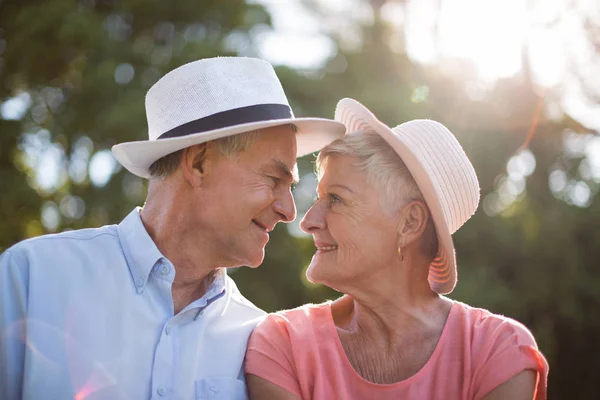 Ouderen die elkaar aankijken — Stockfoto