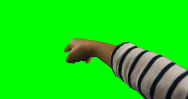 孩子用手指指的特写镜头 — 图库视频影像