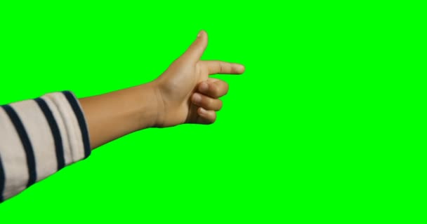 Detail kid ruku ukazující — Stock video