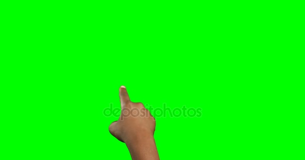 Person göra hand gest mot grön skärmbakgrund — Stockvideo